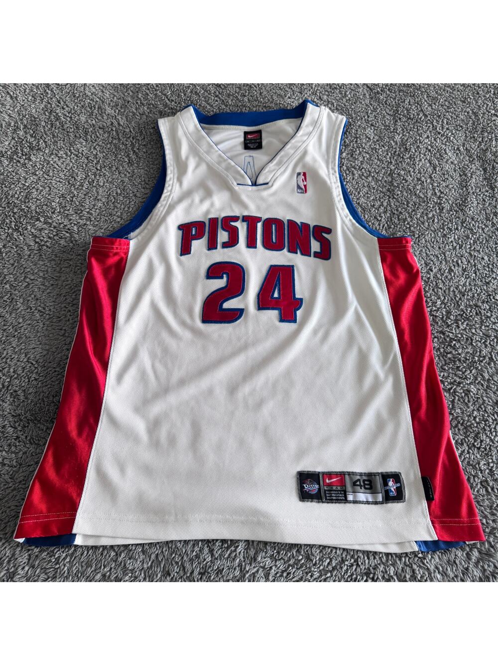 Rare Nike Authentic 2001 Mateen Cleaves NBA Detroit Pistons Dri Fit Jersey Sz 48